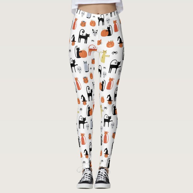Legging Gato Bonito de Halloween Spooky (Frente)