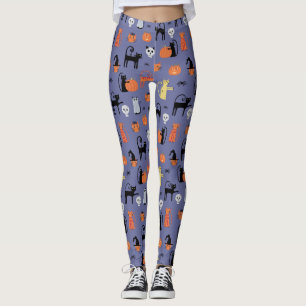 Legging Gato Bonito de Halloween Spooky