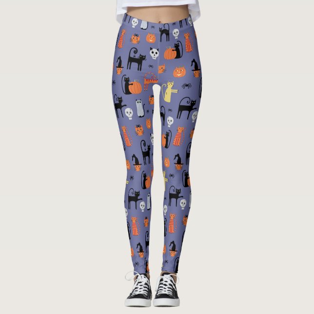 Legging Gato Bonito de Halloween Spooky (Frente)