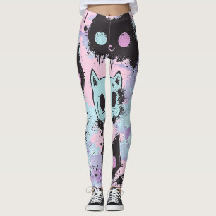 Legging Gato Cachorro do Gótico Kawaii Pastel Cachorro