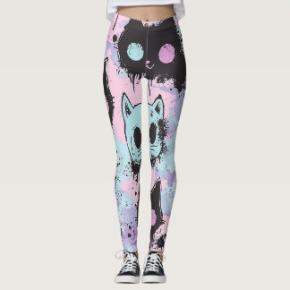Legging Gato Cachorro do Gótico Kawaii Pastel Cachorro
