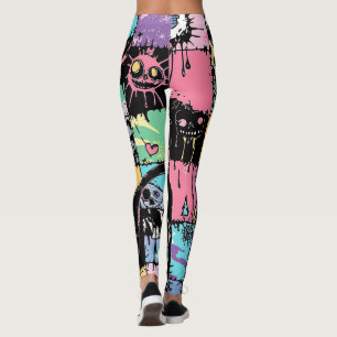 Legging Gato Cachorro do Gótico Kawaii Pastel Cachorro