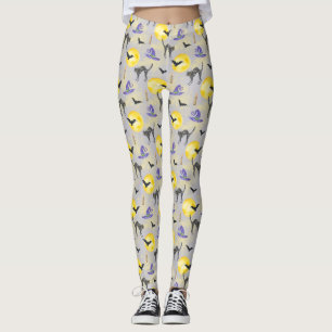 Legging Gato Caprichoso e Chapéu de Bruxa Halloween