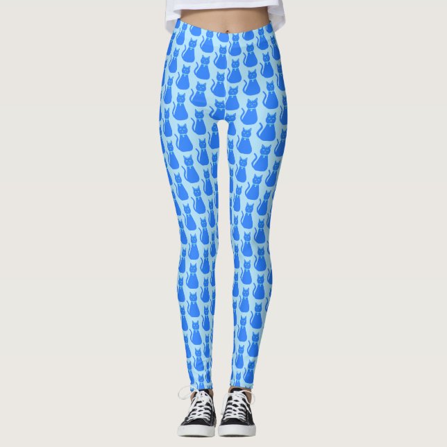 Legging Gato De Bebê Azul E Bonito, Patterado (Frente)