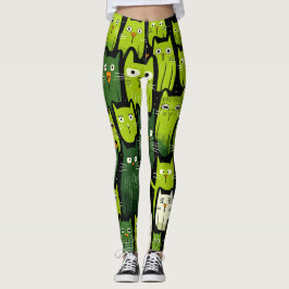Legging Gato de Lover - Gatos de Doodle Bonitos e Engraçad