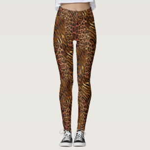 Legging Gato de pele de tigre-leopardo com manchas