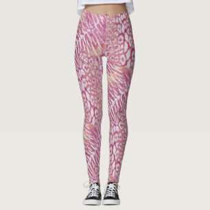 Legging Gato de pele de tigre-leopardo-com-ponta-cabeça