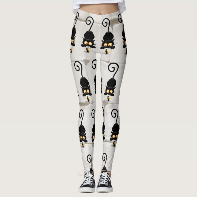 Legging Gato e Rato com Personagens de desenho animados Di (Frente)
