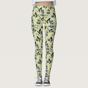 Legging Gato e um aquário