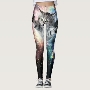 Legging Gato engraçado no espaço