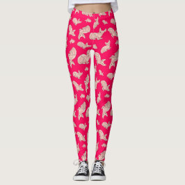 Legging Gato Esfinge bonito, rosa