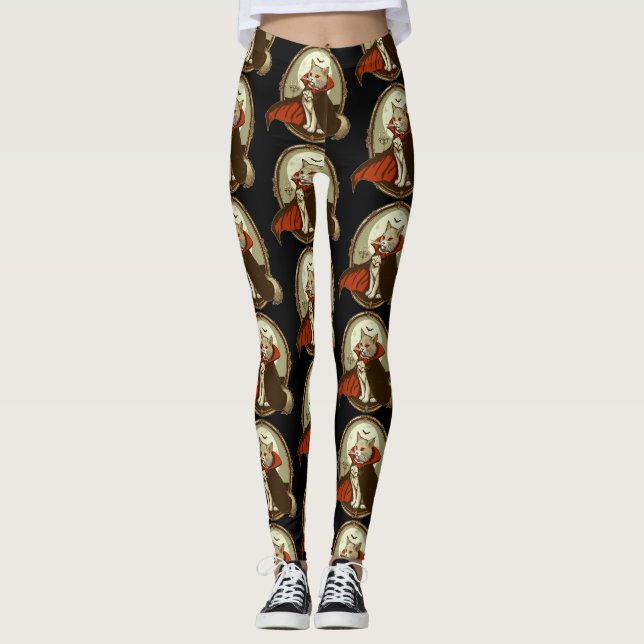 Legging Gato Halloween, Contagem Catula (Frente)