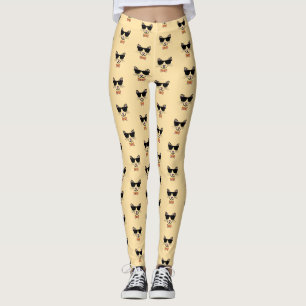 Legging Gato hipster com óculos de sol