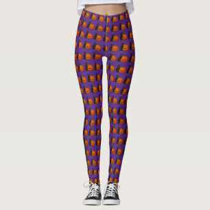 Legging Gato Negro e Abóbora no Halloween