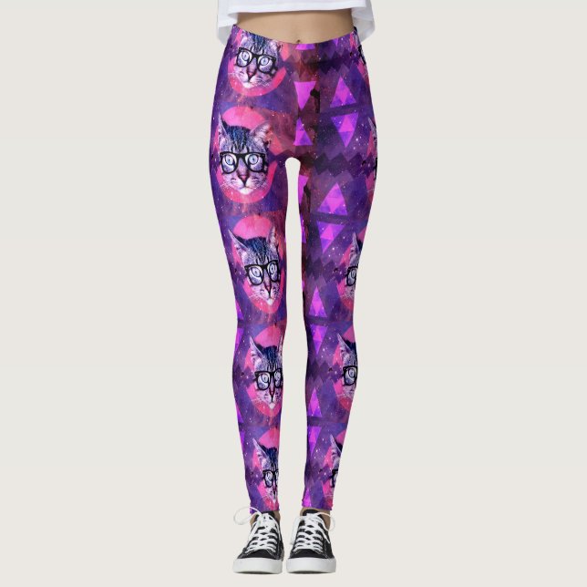 LEGGING GATO NO ESPAÇO SUNGLASSES YOGA PREGOS (Frente)