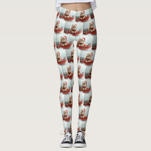 Legging Gato Persa com Lama Deixe-o nevar no Natal
