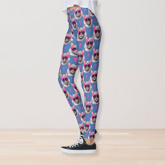Legging Gato Persa de pop Art com óculos de sol