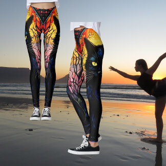 Legging Gato Preto Vidro Arrefecido Yoga