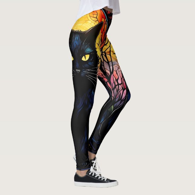 Legging Gato Preto Vidro Arrefecido Yoga Zazzle Brasil