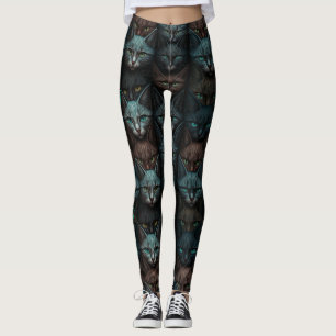 Legging Gatos Belos Amantes Personalizados Escuros Persona
