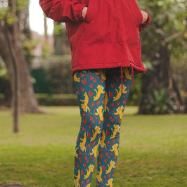 Legging Gatos Cupidos Dia de os namorados Laranja, Vermelh