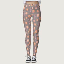 Legging Gatos e caneleiras das flores