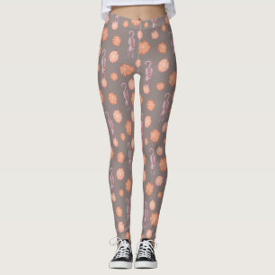 Legging Gatos e caneleiras das flores
