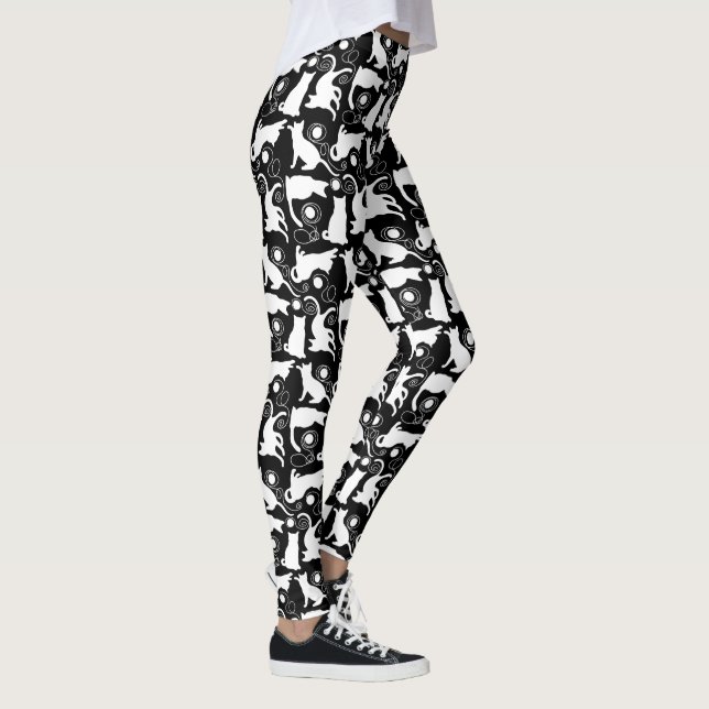 Legging Gatos e Silhuetas Brancas de Fios (Direita)