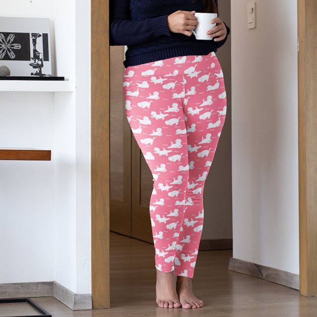 Legging Gatos Engraçados Em Yoga Possuem Posições Padrão R (Criador carregado)