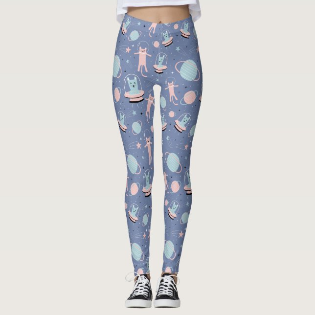 Legging Gatos espaciais legal (Frente)