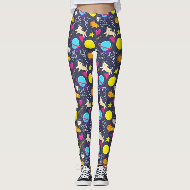 Legging Gatos espaciais legal (Frente)