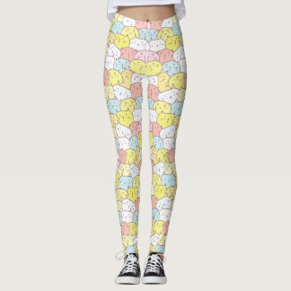 LEGGING GATOS ILUSTRADOS DE PINCO AZUL AMARELO-AMARELO