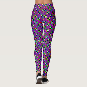 Legging Gatos Legal cotovelos, e loucos, em roxo