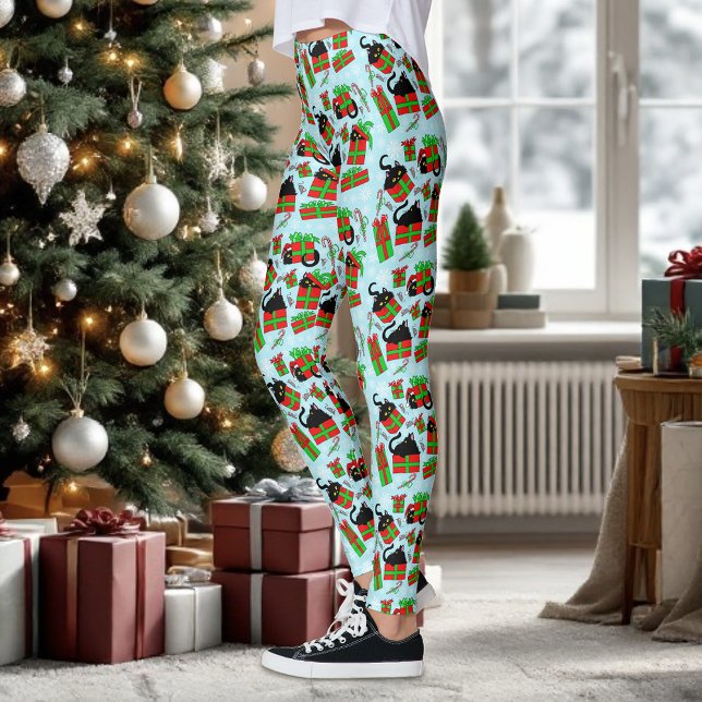 Legging Gatos Pretos de Natal (Criador carregado)