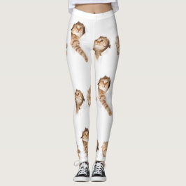 Legging Gatos que rasgam um furo em suas caneleiras