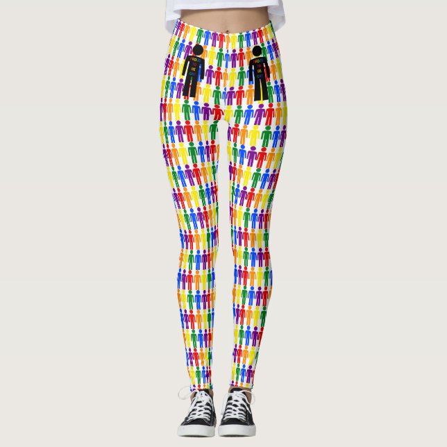 Legging Gay LGBTQ Homem Silhuette e Rainbow Men (Frente)