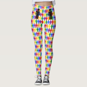 Legging Gay LGBTQ - Silhueta e Homens Arco-íris