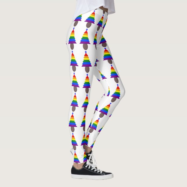 Legging Gay Men Árvore de Natal Rainbow (Direita)