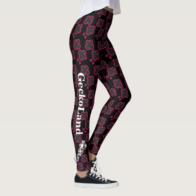 Legging GeckoLand - Padrão floral rosa (Direita)