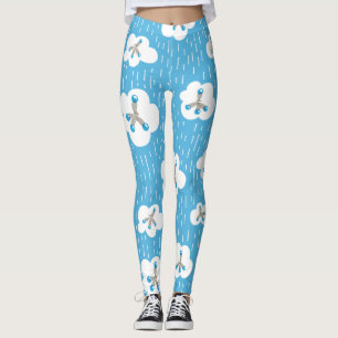 Legging Geek azul da química das nuvens e das moléculas