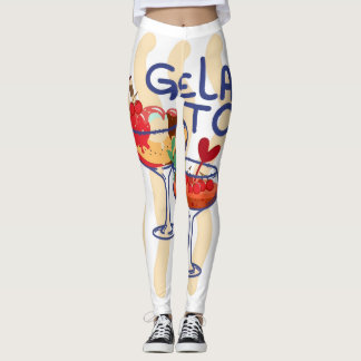 Legging 🍦 GELA TO – Gráfico Retro de Gelato Fofo
