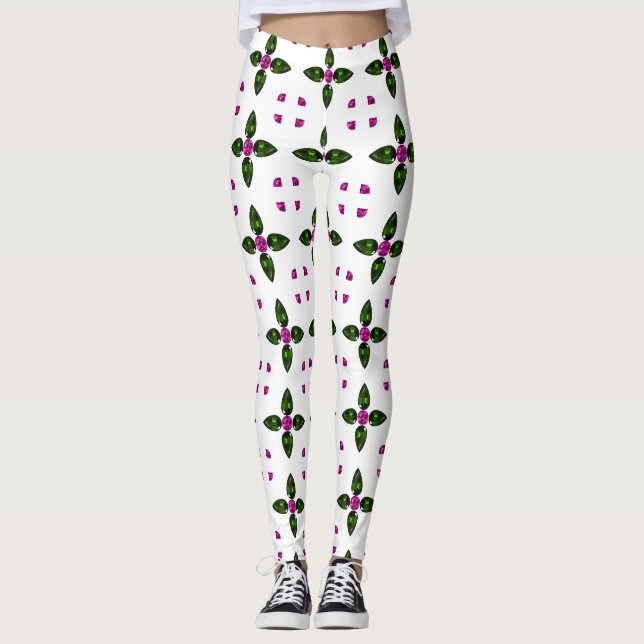 Legging Gemstone Art, Purple Green (Frente)