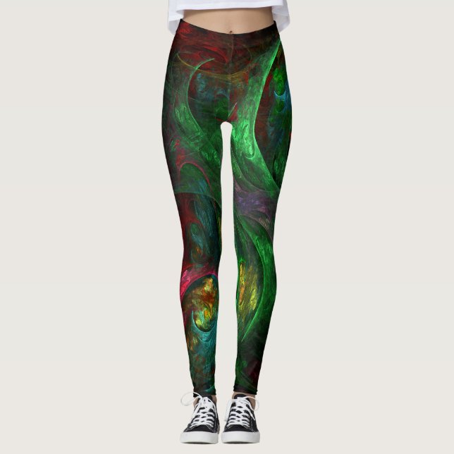 Legging Genesis Abstrato Art Verde (Frente)