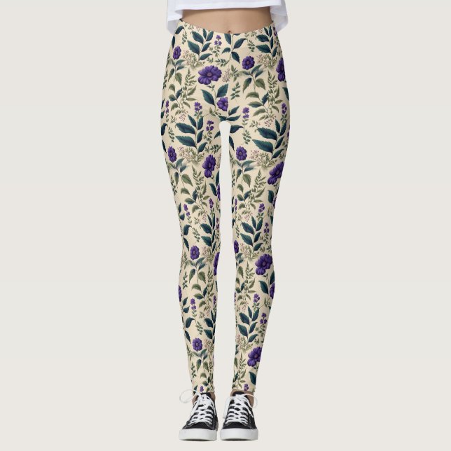 Legging Gentian Blue Vintage Floral (Frente)