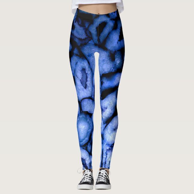 Legging Geodes de Agato do Quartz Azul (Frente)