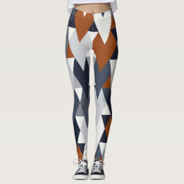 Legging Geometria da ferrugem do marinho II A
