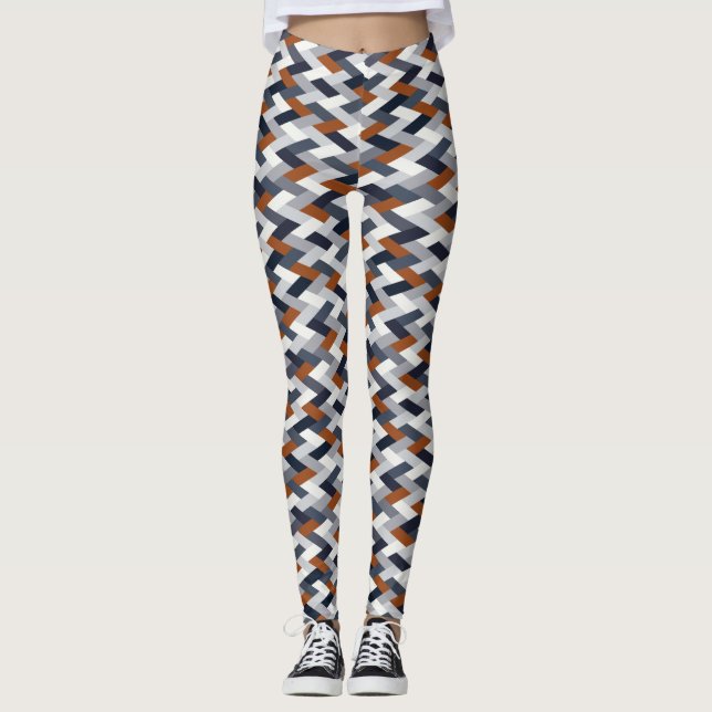 Legging Geometria da ferrugem do marinho VIB C (Frente)