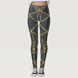 Legging Geometria da Linha Dourada – Geométrica Elegante e