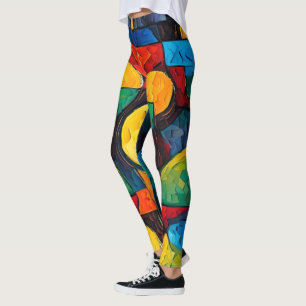 Legging Geometria de Sonhos Vibrantes – Arte Abstrata Mode