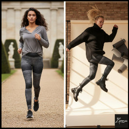 Legging geometria e contraste. Este preto e branco